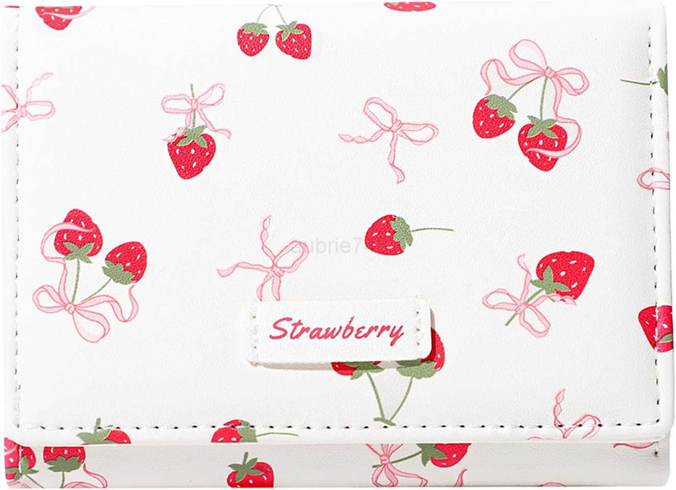 Small Cute Wallet with Strawberry Coquette Bow Print ID CARD Holder for Women Girls PINKZ250910