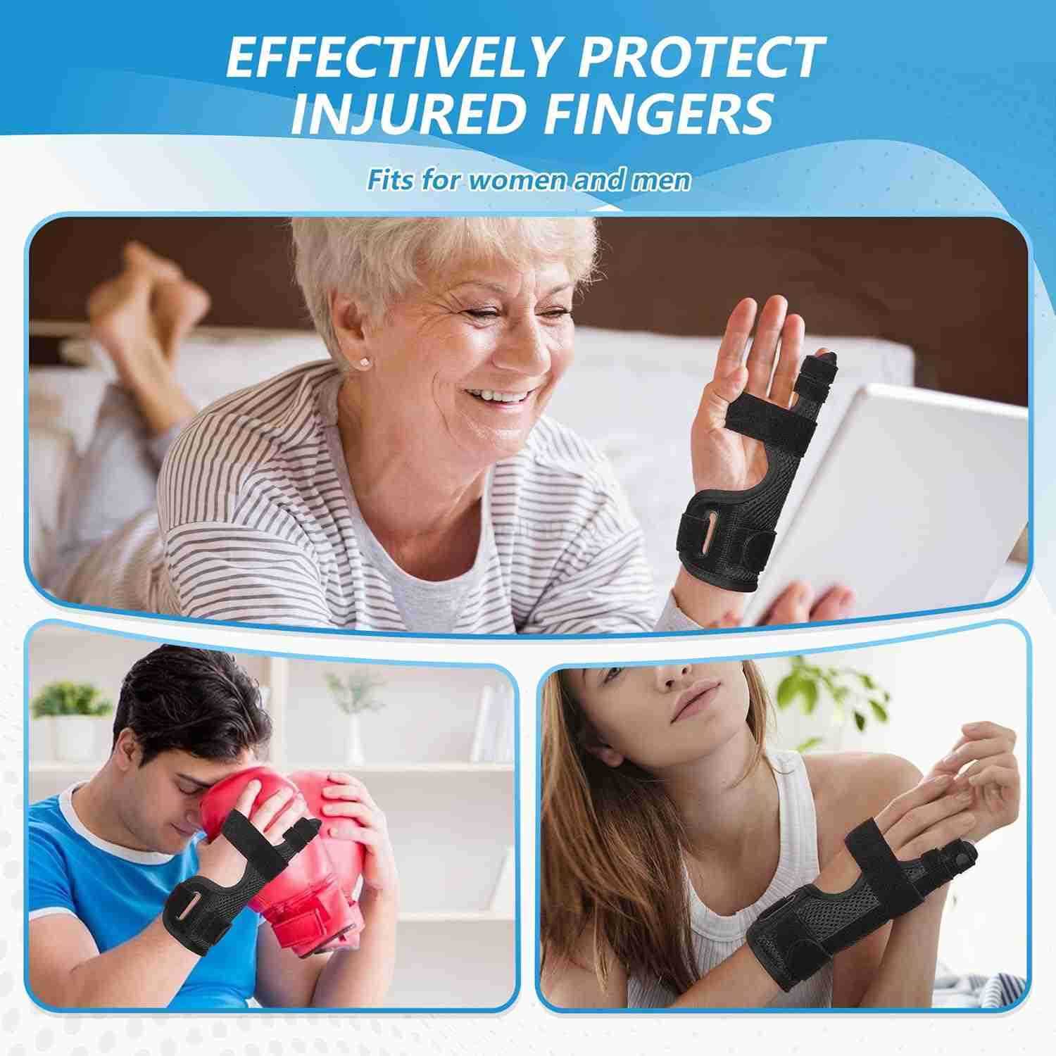 Finger Splint Finger Splint for Pinky Broken Finger Trigger Finger Metacarpal Splint Hand Brace Little Finger Brace for Tendonnitis Pain Relief Fits f