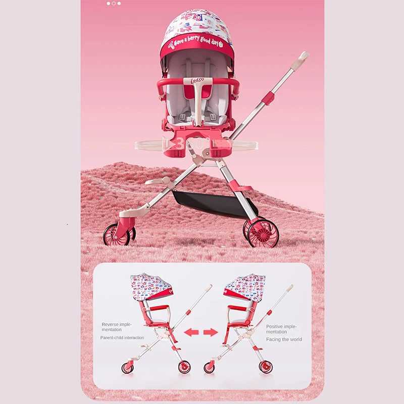 Portable Baby Stroller Foldable Dualdirectional Push Sit or Lie Down High View Baby and Childrens Walking Companion Cup Holder W250910