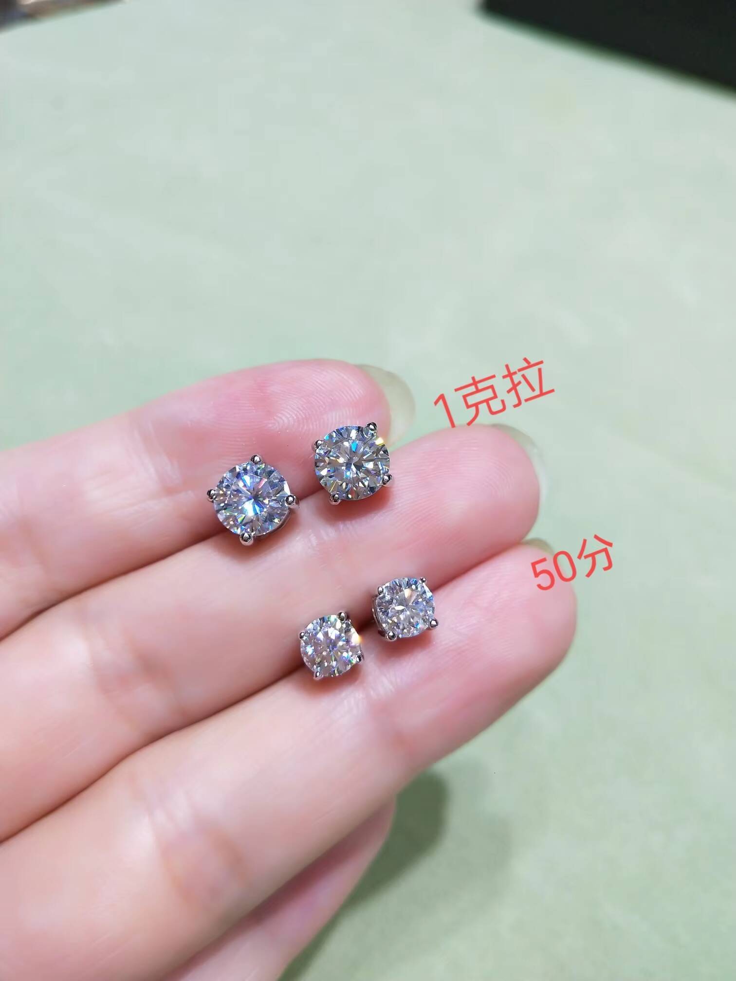 05 Carat round Moissanite Gemstone Earrings Simple Design 18K Gold Plated Fashion Jewelry with Luxury Touch