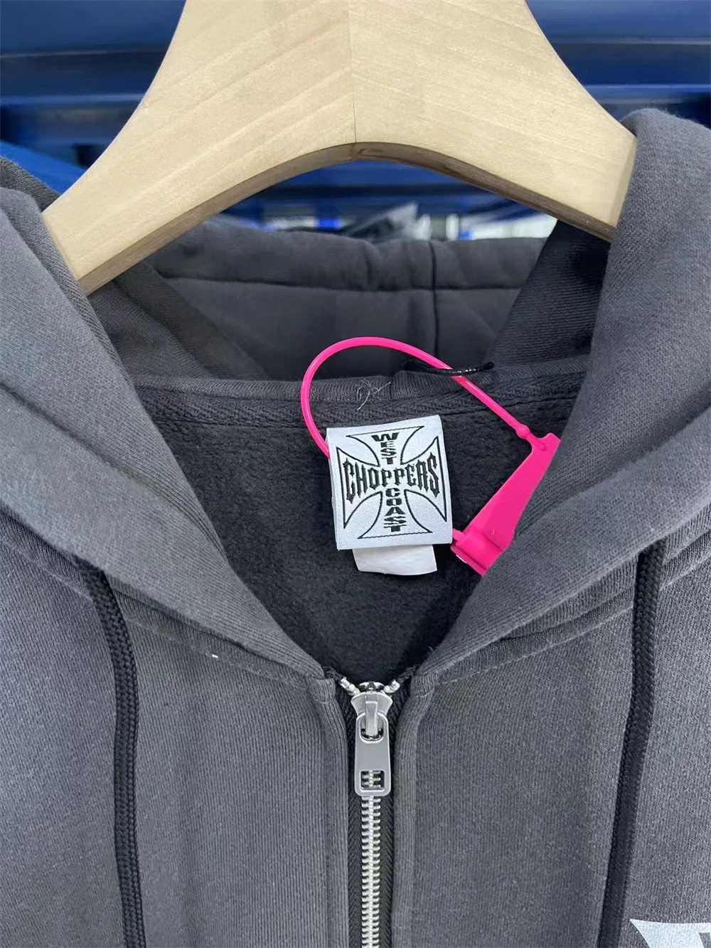 Washed Cardigan Crack Cross Printing West Choppers Pullover Men Women Hooded Hoodie X250910