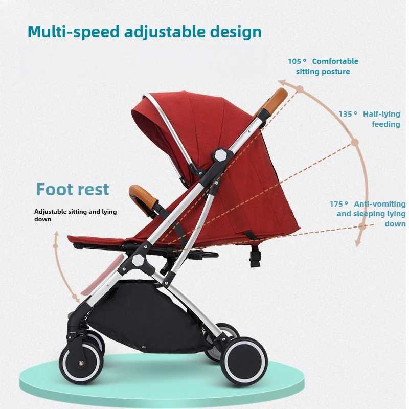 2025 New Baby Stroller Can Sit or Lie Down Ultralight Trolleype Folding Fourwheel Shockabsorbing Childrens Stroller W250910