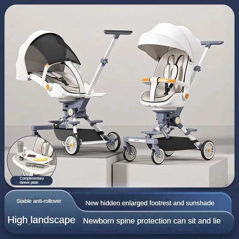 Lightweight High Landscape Foldable Stroller Twoway Childrens Stroller Four Wheel Trolley Cart Portable Travel Baby Stroller W250910