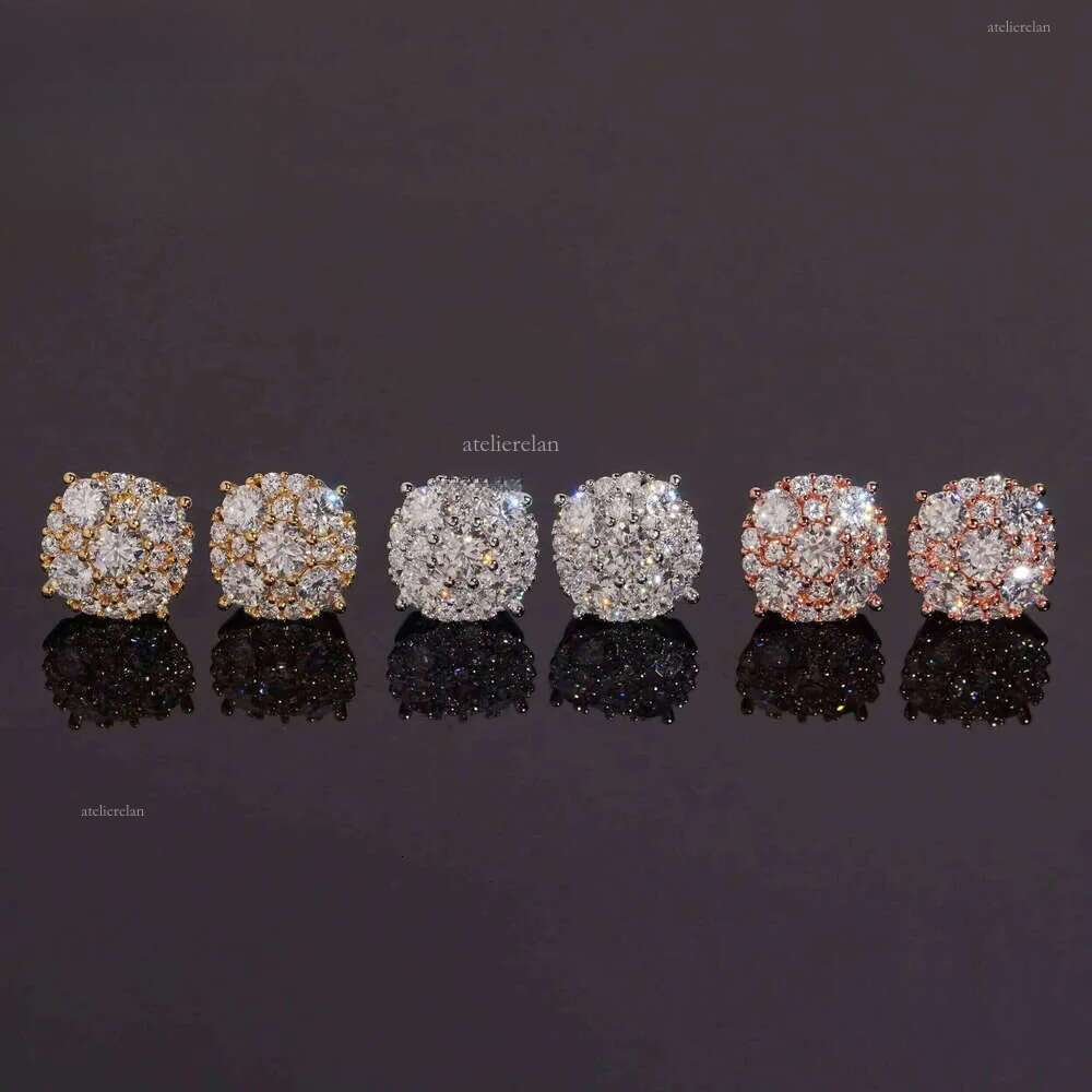 12mm GRA Certificate Iced Out Fashion Earring Hip Hop Jewelry Sier Round VVS Moissanite Dia Stud Earrings