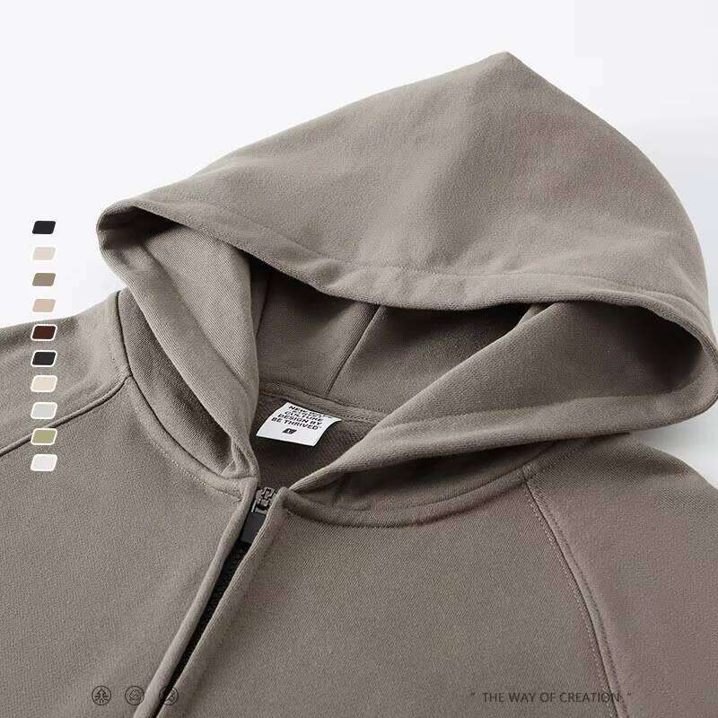 Men's Streetwear Women's Zipper Printed Jacket Heavyweight 400gsm Hoodie