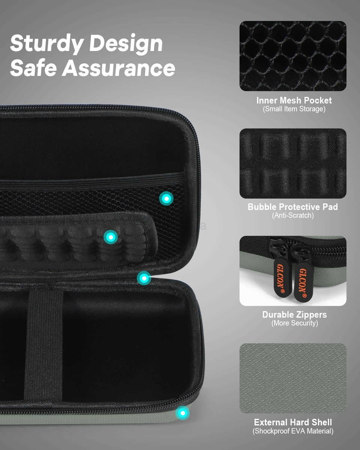 Hard Shell Carrying Case for External Hard Drive Hard Disk Power Bank Charger Cable Cell Phone Electronic Accessories Larger Capacity Storage Pouch Sh