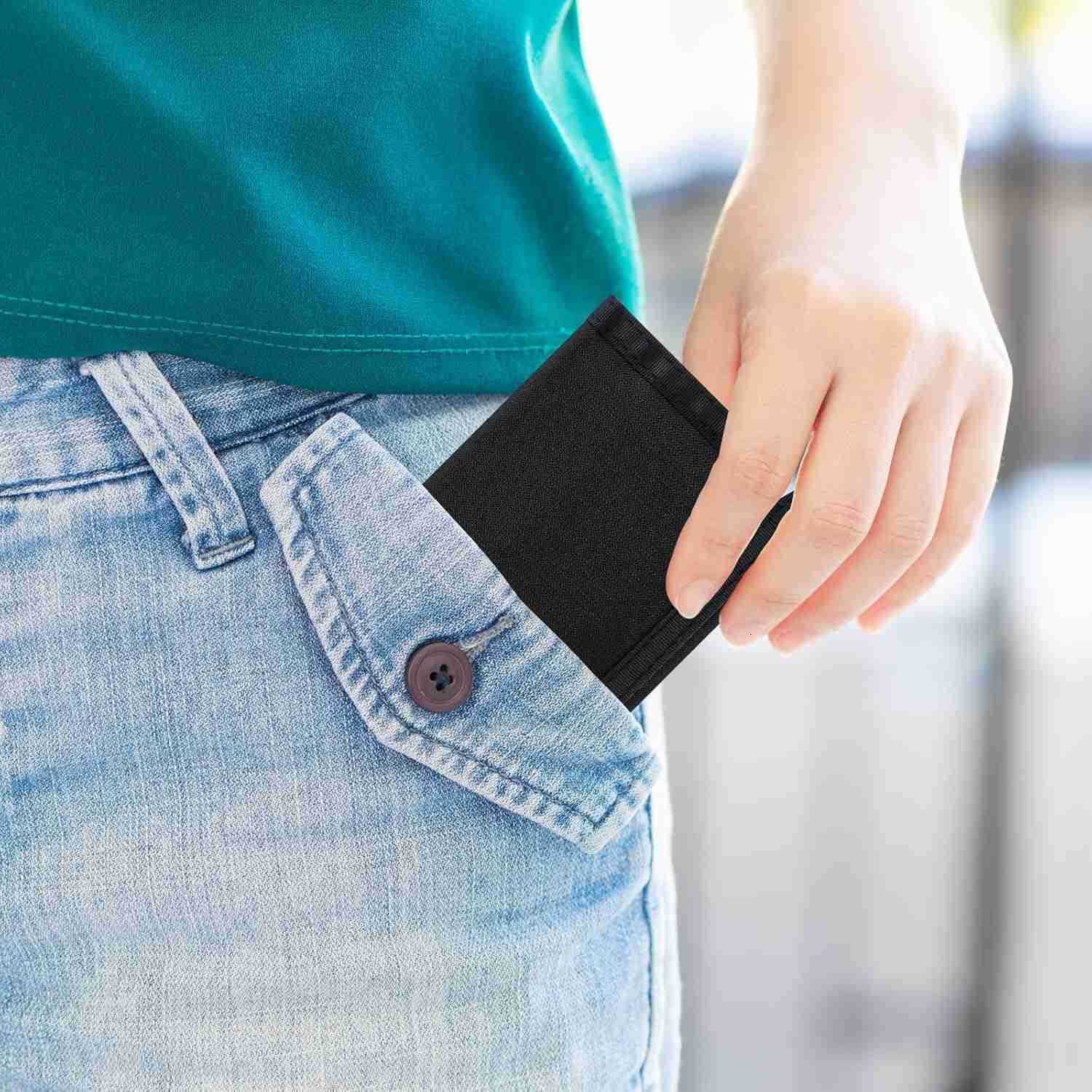 Mens Nylon Trifold RFID Wallet with ID Window Slim Security Wallet for Card Cash Holder Modern Fashion Stylish Wallet Gifts for Teen Boys and Men One 