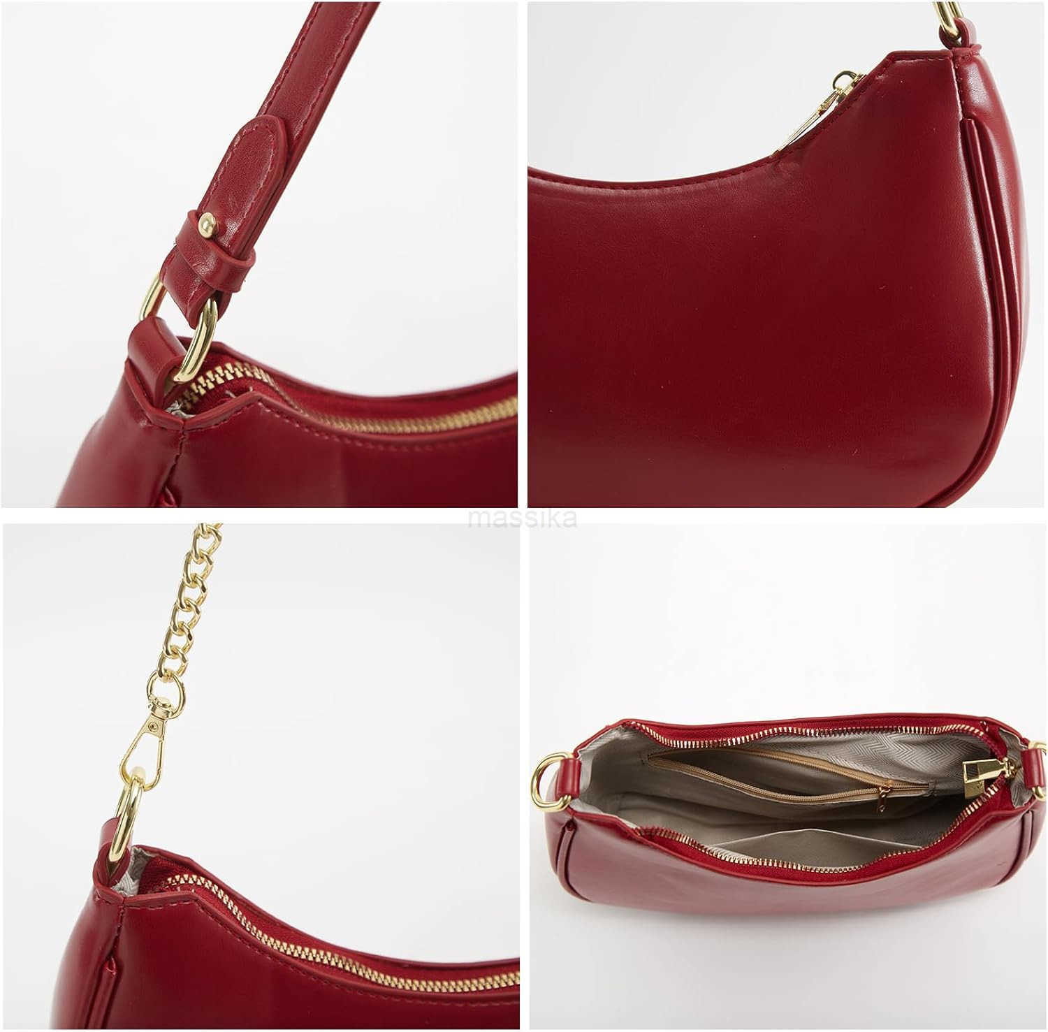 Shoulder Bag for Women Y2K Trendy Hobo Handbags Purse Vegan Leather Clutch Handbag with 2 Adjustable Removable Straps M250910