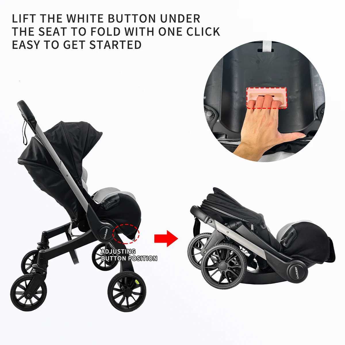 Newborn travel car lightweight and foldable adjustable handle can be pushed in both directions Can Be Used As A Mothers Da W250910