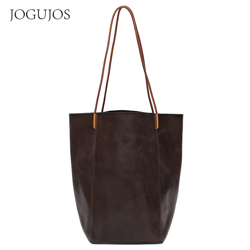 Single shoulder JOGUJOS leather large capacity commuter leisure high quality female tote bag