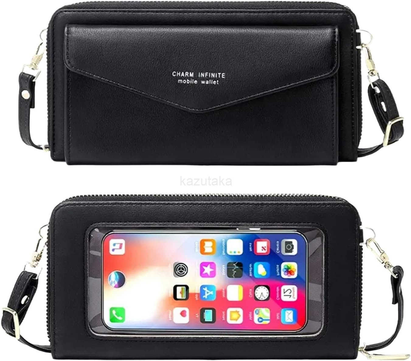 Leather Crossbody Phone Bag for Women RFID Blocking Touch Screen Wallet Shoulder Handbag with Clear Phone Window Z250910