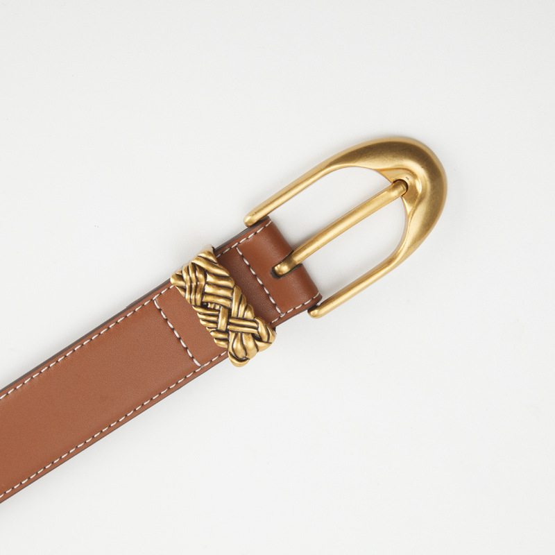 Suede Leather Womens Belt Distressed Matte Finish Belt Vintage Western Buckle for Jeans Dresses Boho Decor