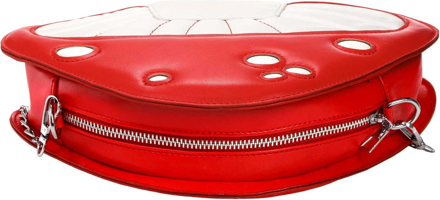 Mushroom Crossbody Purses PU Leather Shoulder Bags with Strap Cute Unique Purses for Women Girl Lovely Novelty Mushroom Gifts M250910