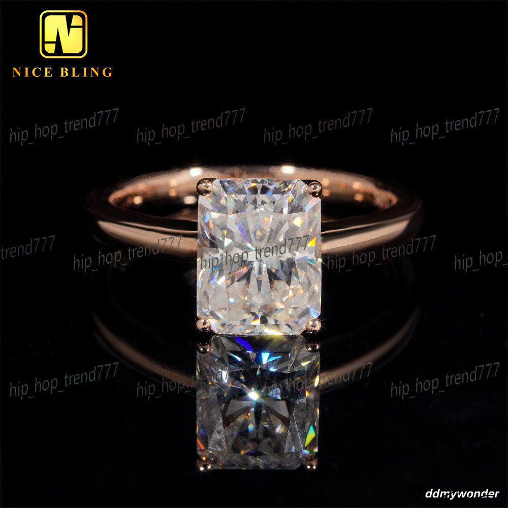 Radiant Cut Dia Engagement Rings: 14K Gold VVS Moissanite Wedding Ring For Women ddmywonder ddmywonder ddmywonder