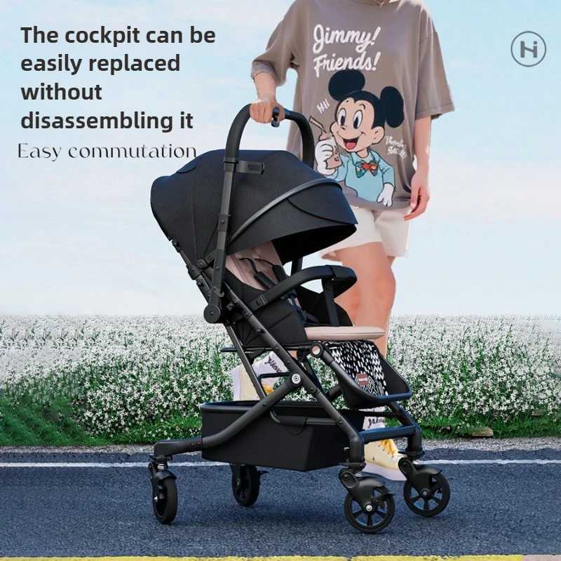 Lightweight Fourwheel Universal Baby Stroller Twoway Sitting and Lying Reversible Shockabsorbing Folding Newborn Babystroller W250910