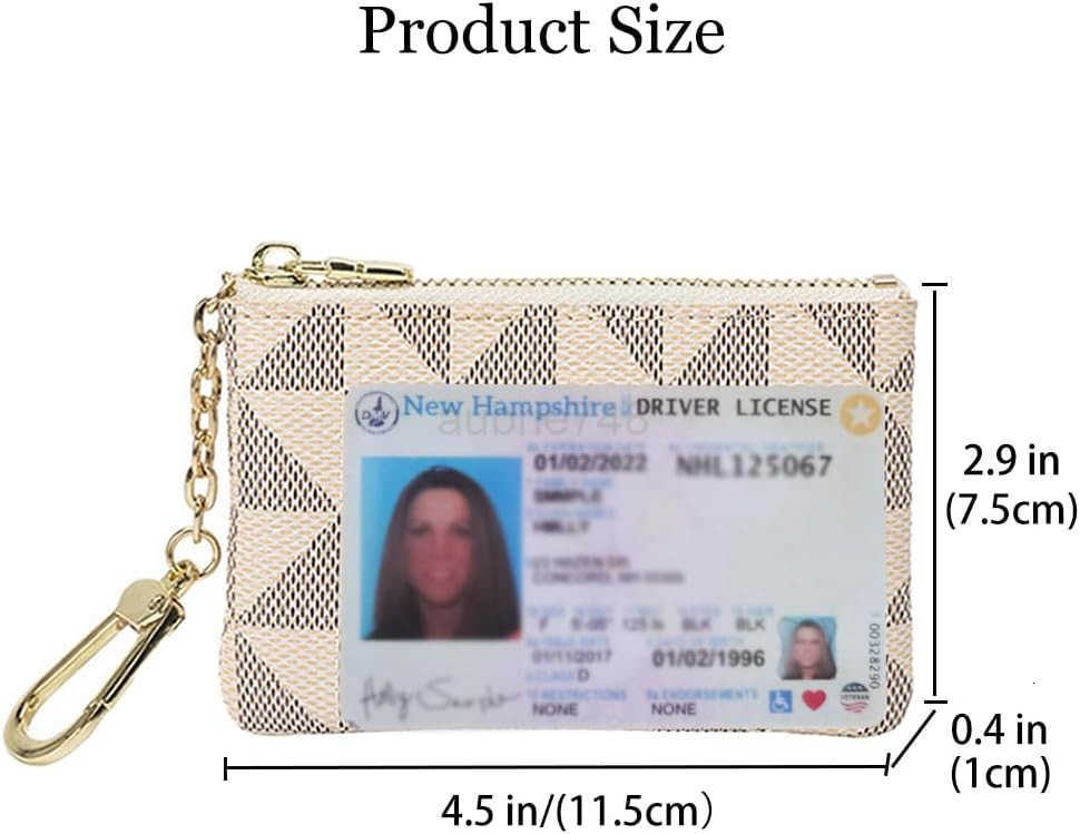 Leather Coin Purse for Women with KeyChain Small Zipper Change Purse coin Pouch Card Holder Wallet Clutch for Women MenWhiteZ250910