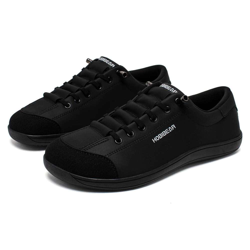 HOBIBEAR Unisex Barefoot Wide Toe Women Men Artificial Leather Minimalist Sneakers Adjustable Slip On Walking Shoes