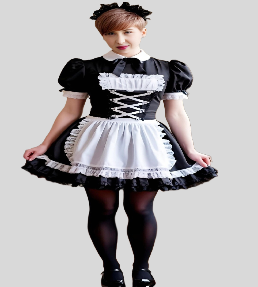 Classic French Black With White Maid Dress With Frilly A Line Mini Peter Pan Neck Evening Dress Short Cocktail Prom Birthday Homecoming Dress 2025 Hal
