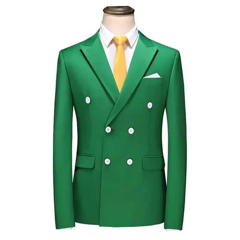 Gray Doublebreasted Men Suit Jacket BusinessOffice Coat 6 Colors Available Asian Size Fit Slim Silhouette Blazers M6XL W250910