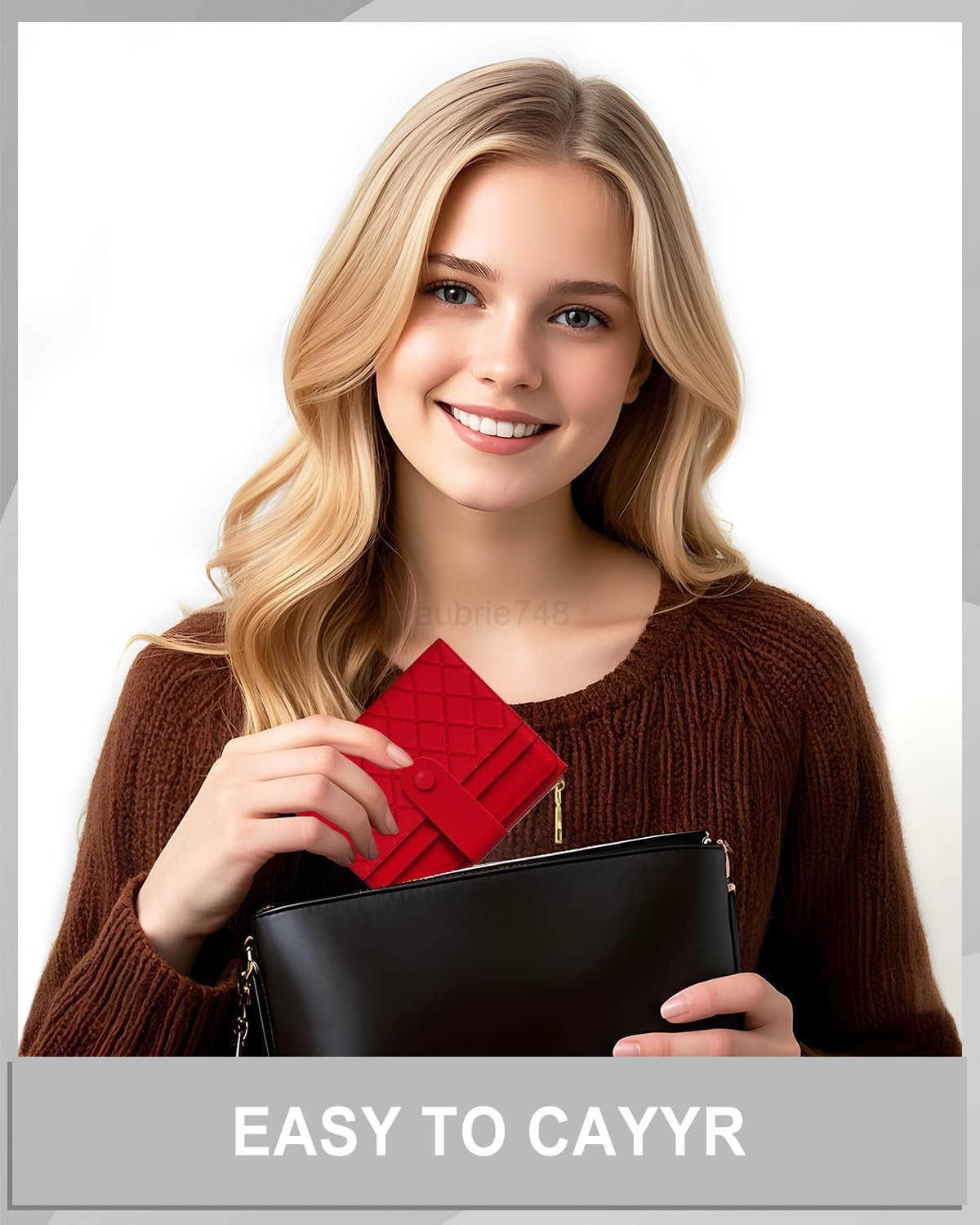Womens Wallet RFID Small Slim Wallets for Women Compact CARD Holder Cute Leather Bifold Ladies Purse with Zipper Coin Pocket and ID Window RedZ250910
