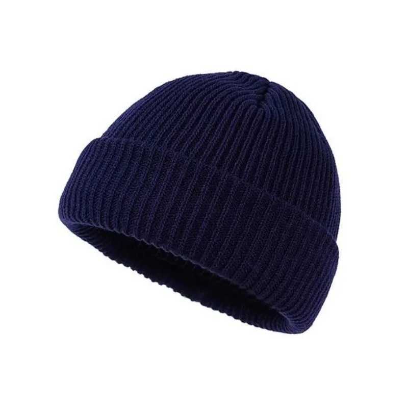 Solid color knitted woon hat for men and wen hiphop melon skin hat suitab for kee warm and cold in autumn and winter G250910