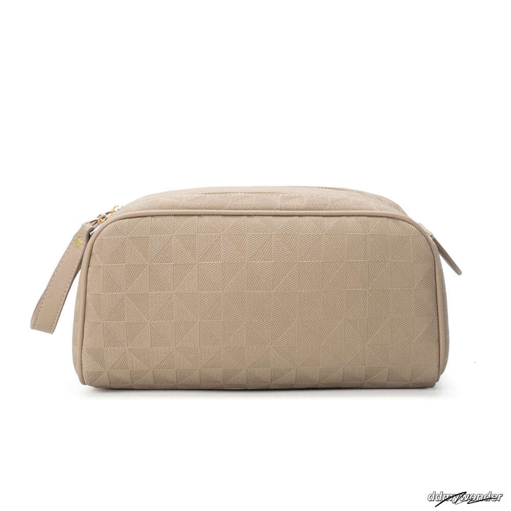 Lacel Urwebin Fashion Emed Portable Double Zipper Makeup Clutch Toiletry Storage Large Capacity Handheld Cosmetic Bag