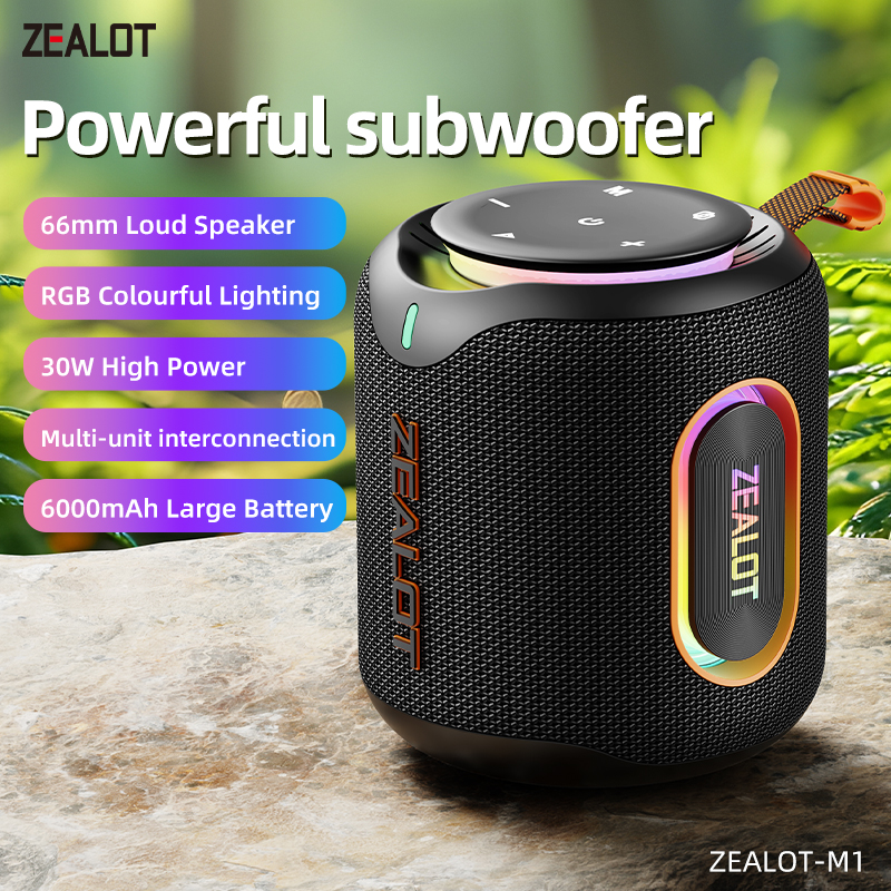 M1 Portable Bluetooth Speaker for Outdoor Use 30W Stereo Sound IPX6 Waterproof 24H Playtime Wireless Speaker for Camping Hiking Beach Party.