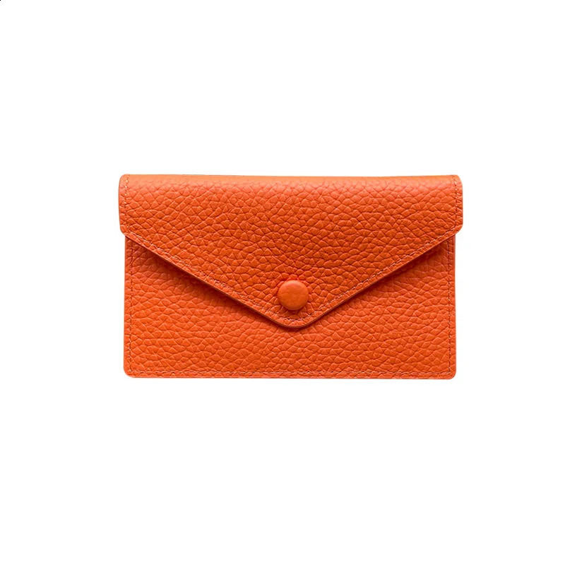 Ultrathin Ins Style Genuine Leather Card Holder Fashion Mini Short Envelope Women Wallet Korean Japan Credit Card Case Purse250906