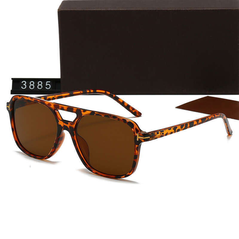 New Fashion Double Beam Square Frame Men's and Women's Personality Trendy Internet Celebrity Versatile Sunglasses 3885