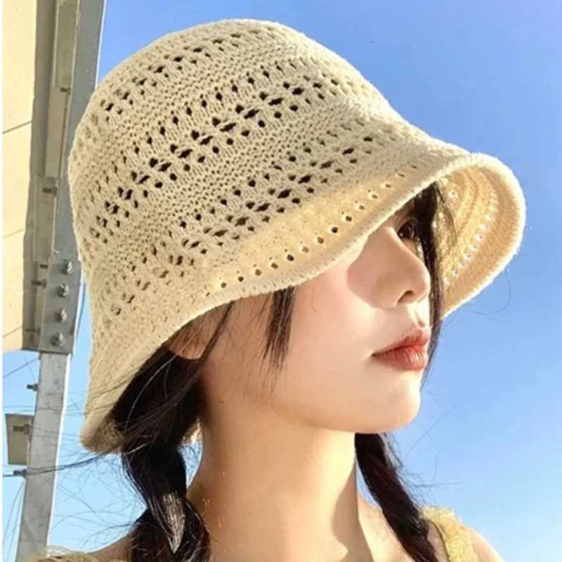 Wen Bucket Hat Summer Hollow Out Thin Breathab Sun Hat Fa Beach Panama Fold Outdoor Casual Japanese Fishierman G250910
