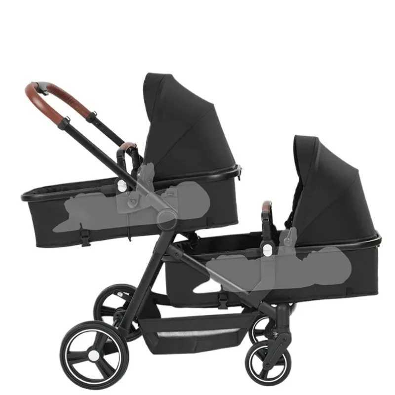 Foldable Twins Baby Carriage Stroller Twin Can Sit and Lie Double Stroller Shock Absorber Second high view Child Stroller W250910