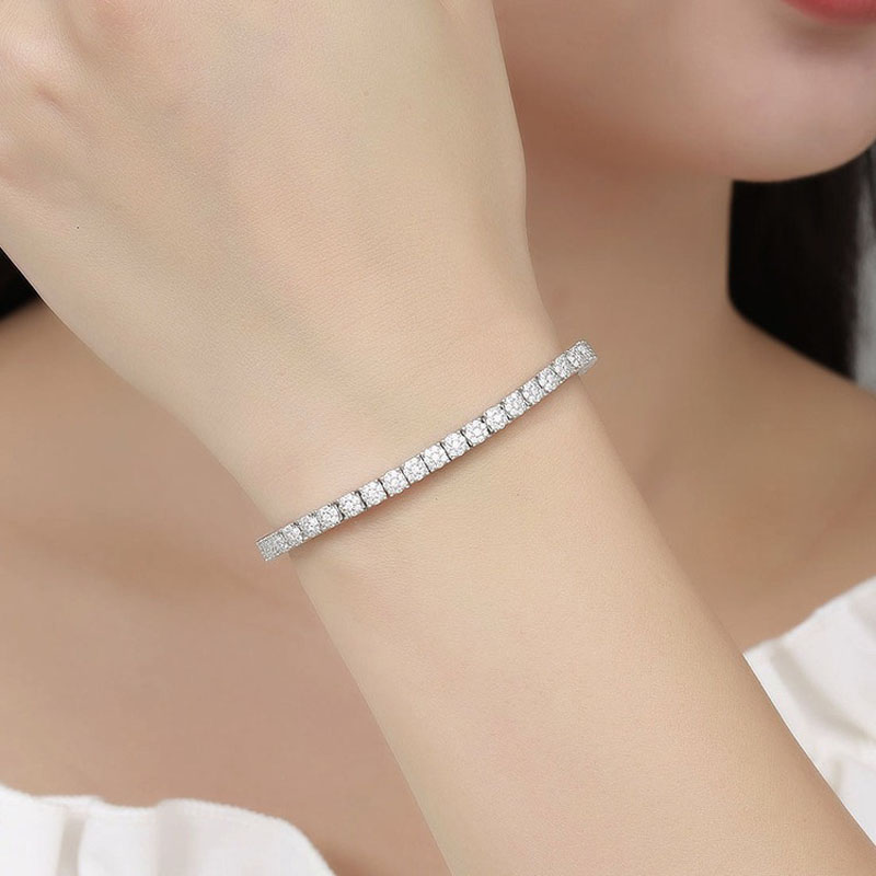 18K Gold Silver Plated Zirconia Tennis Bracelet Crystal Hand Chain for Men Women Love Heart Diamond Bracelets Bangle Lover Wedding Jewelry Gift