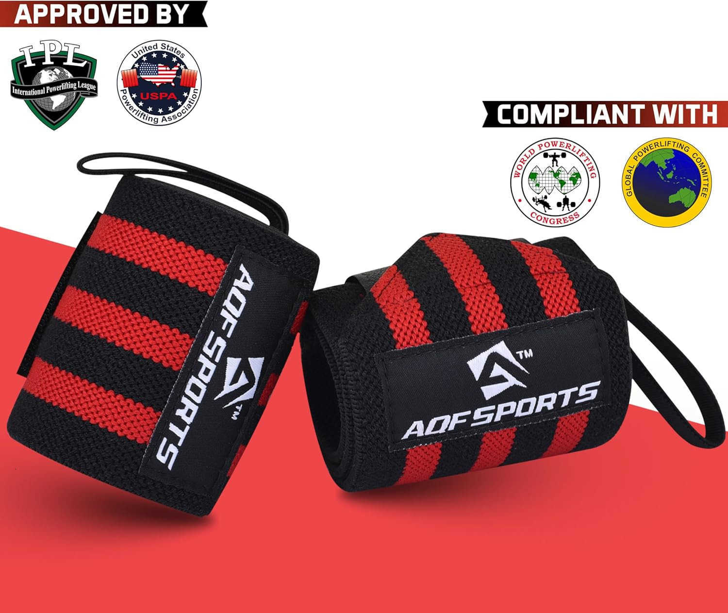Wrist Wraps for Weightlifting USPA IPL Approved 18 Gym Wrist Support with Thumb Loop Heavy Duty Lifting Wrist Straps for Fitness Workout Powerlifting 
