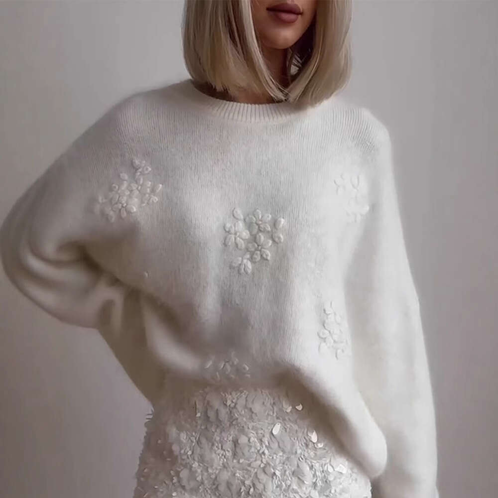 Autumn Winter New Knitted Warm Loose Lazy Style Crochet Long Sleeve Pullover Sweater For Women B3