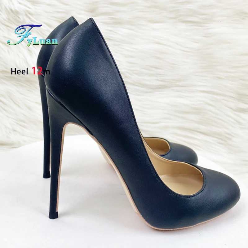 Ladies Pumps Spring Autumn New Ladies Office Work Black High Heels 10CM 12CM Stiletto PU Leather Women Round Toe Single Shoes W250910