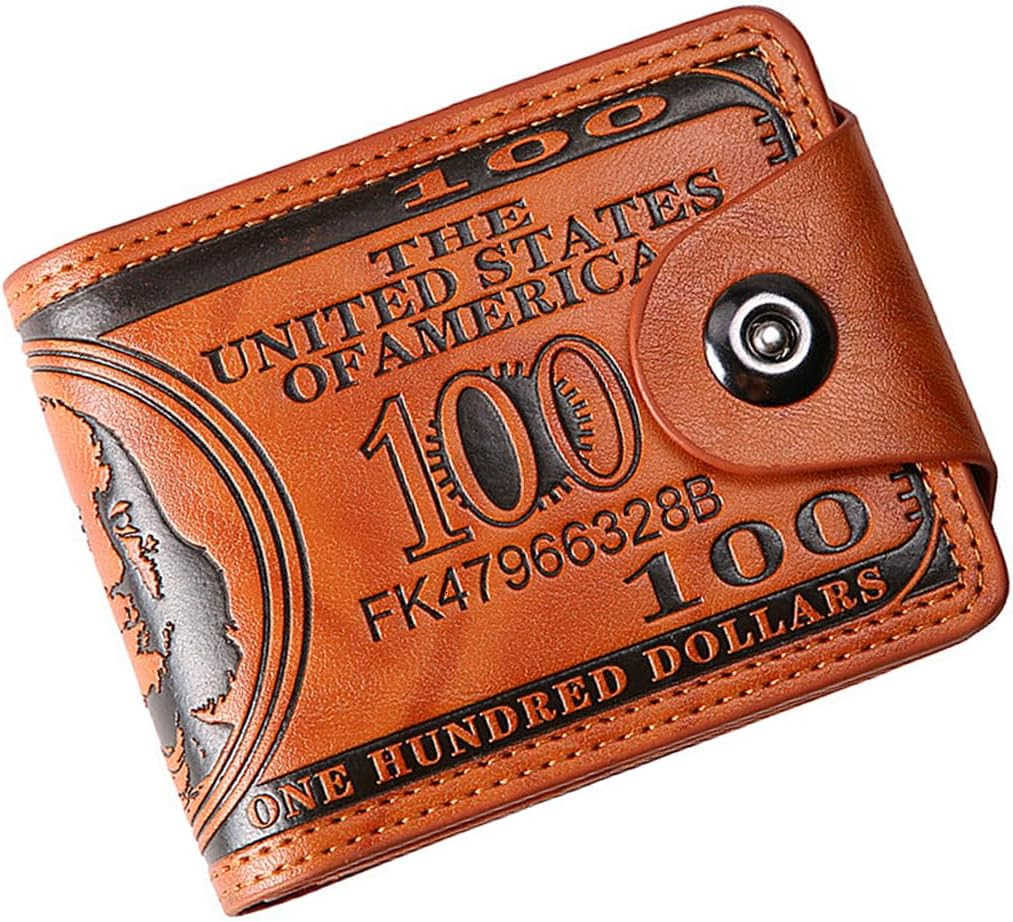 Men Bill Wallet PU Leather CARD Photo Holder Bifold Billfold Brown 100 DollarZ250910