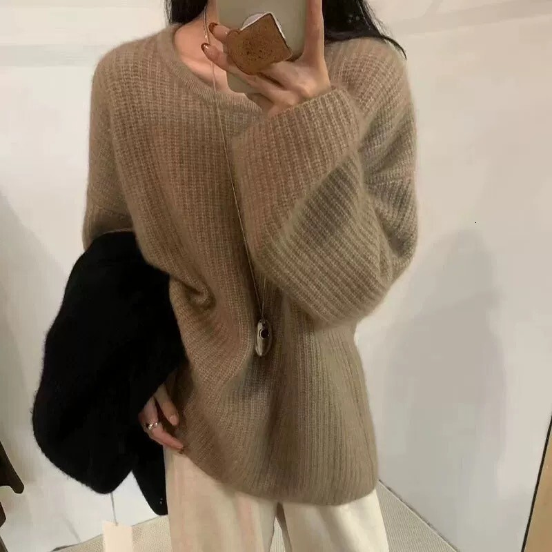 2025 Autumn/Winter design New Solid Color Soft Style Soft Jacket Loose Fashion Knitted Sweater Lazy Style Designer Women's Coat