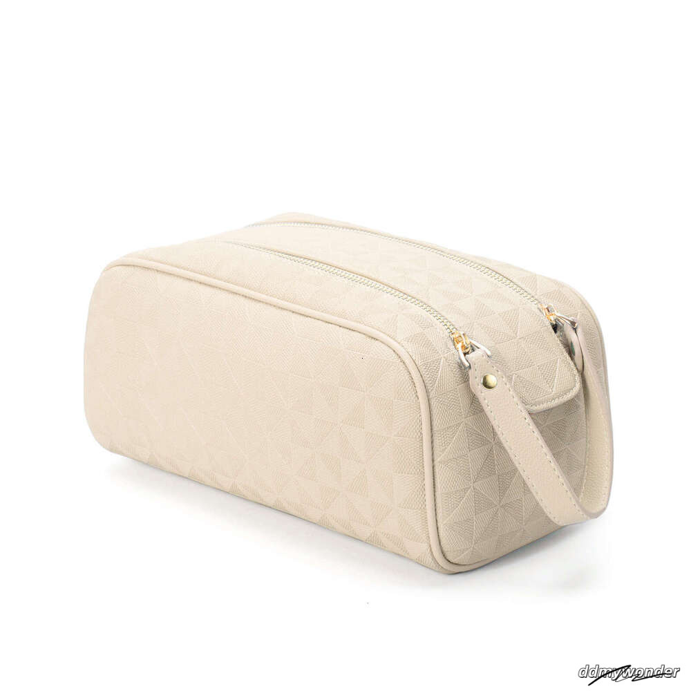 Lacel Urwebin Fashion Emed Portable Double Zipper Makeup Clutch Toiletry Storage Large Capacity Handheld Cosmetic Bag