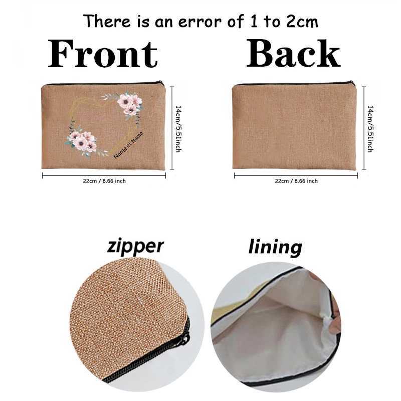 Personalized with Name Dearest Boho Flowey Garland Patterns Makeup Bag Travel Pouch Storage for Women Grandpas Family GiftsXJ250910