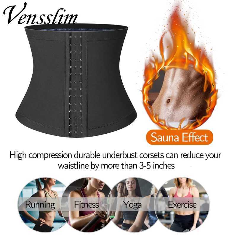 Vensslim Waist Strap Sauna Sweat Wrap Women Weight Loss Waist Trimmer Fitness Workout Hooks Slimming Belt Belly Cincher W250910