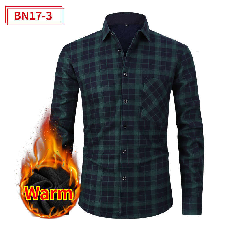 European American style casual thick warm for men, long sleeve plus size autumn and winter shirt 2025 new versatile fashion clothing