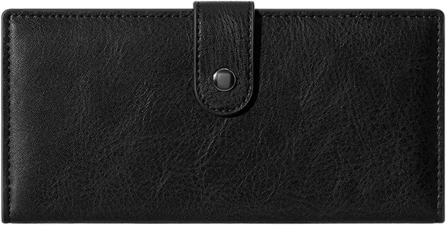 Slim Long Lightweight Wallet for WomenThin soft Bifold Minimalist Design with Zipper Pocket for Coins BlackZ250910
