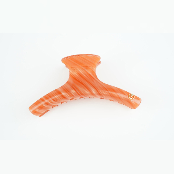 Premium oversized curved clip with feminine temperament, versatile acrylic hair clip, hair style shark clip Chase the Orange Era, Fashionable Orange H