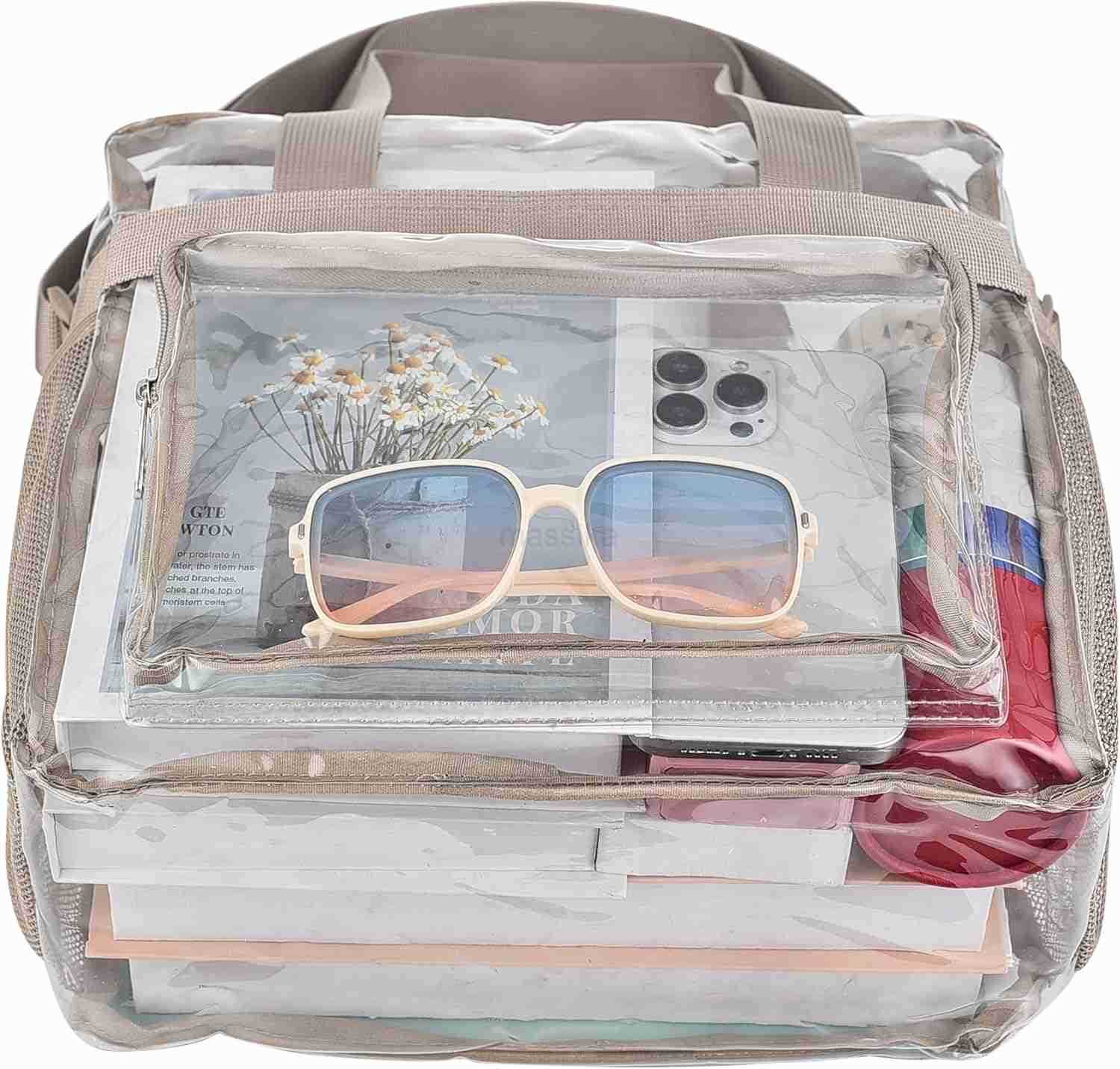 Clear Tote Bag Clear Bag Stadium Approved 12x6x12 Stadium Bag for Work Sports GamesGym M250910