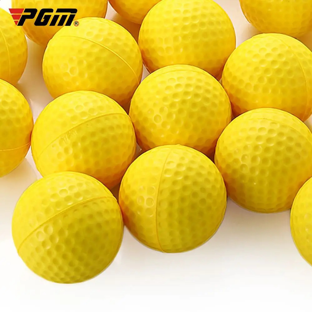 10Pcs Yellow PU Foam Golf Balls Sponge Elastic Indoor Outdoor Practice Training 250909