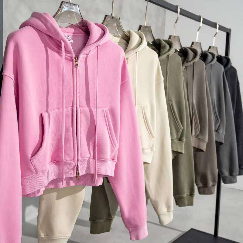 High Quality 360gsm Wool Clothing Logo Pullover Hoodie Ladies Long Sleeve Cut Top