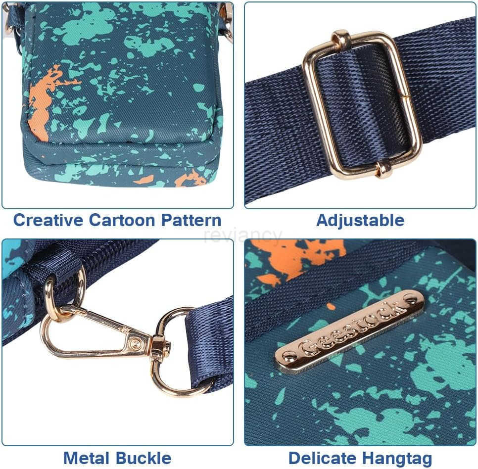 Cell Phone Purse Small Crossbody Shoulder Holsters Bags with Arm Bands Phone Key Pouch Holder for Running Walking Hiking Biking Blue PaintW250910