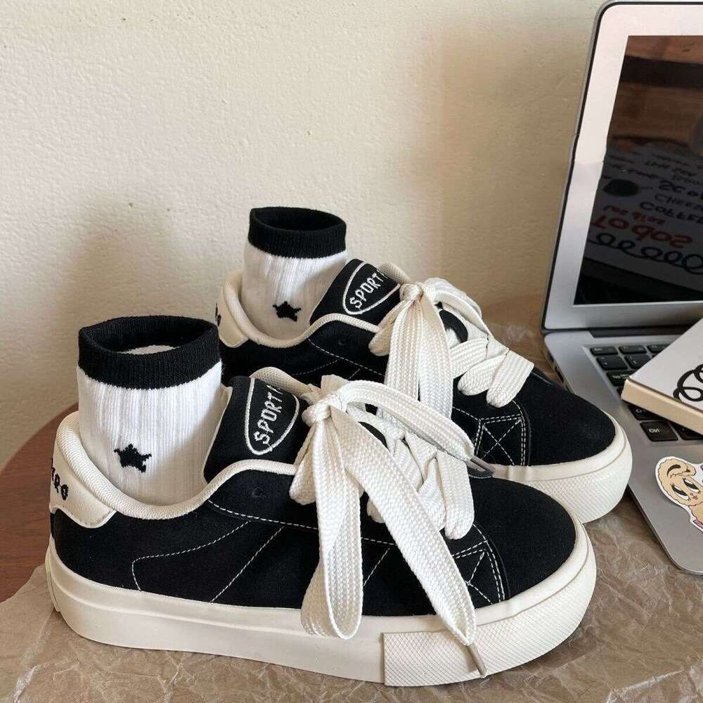 Canvas for Women 2025 Spring and Autumn New Style Shoes Ins Trend Versatile Niche Student Thick-Soled Casual Sneakers