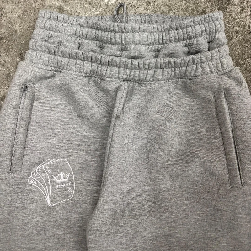 Y2k Poker Embroidered Double Waist Jogging Pants Gothic Hip Hop Street Wear Men's and Women's Loose Fake Two Piece Sports Pants