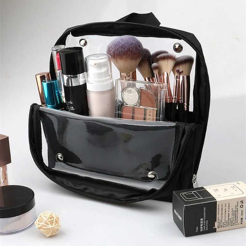 Standup Makeup Brushes Storage Bag Foldable Clear Makeup Brush Tools Organizer Large Capacity Cosmetic Tools Bag with DividersXJ250910